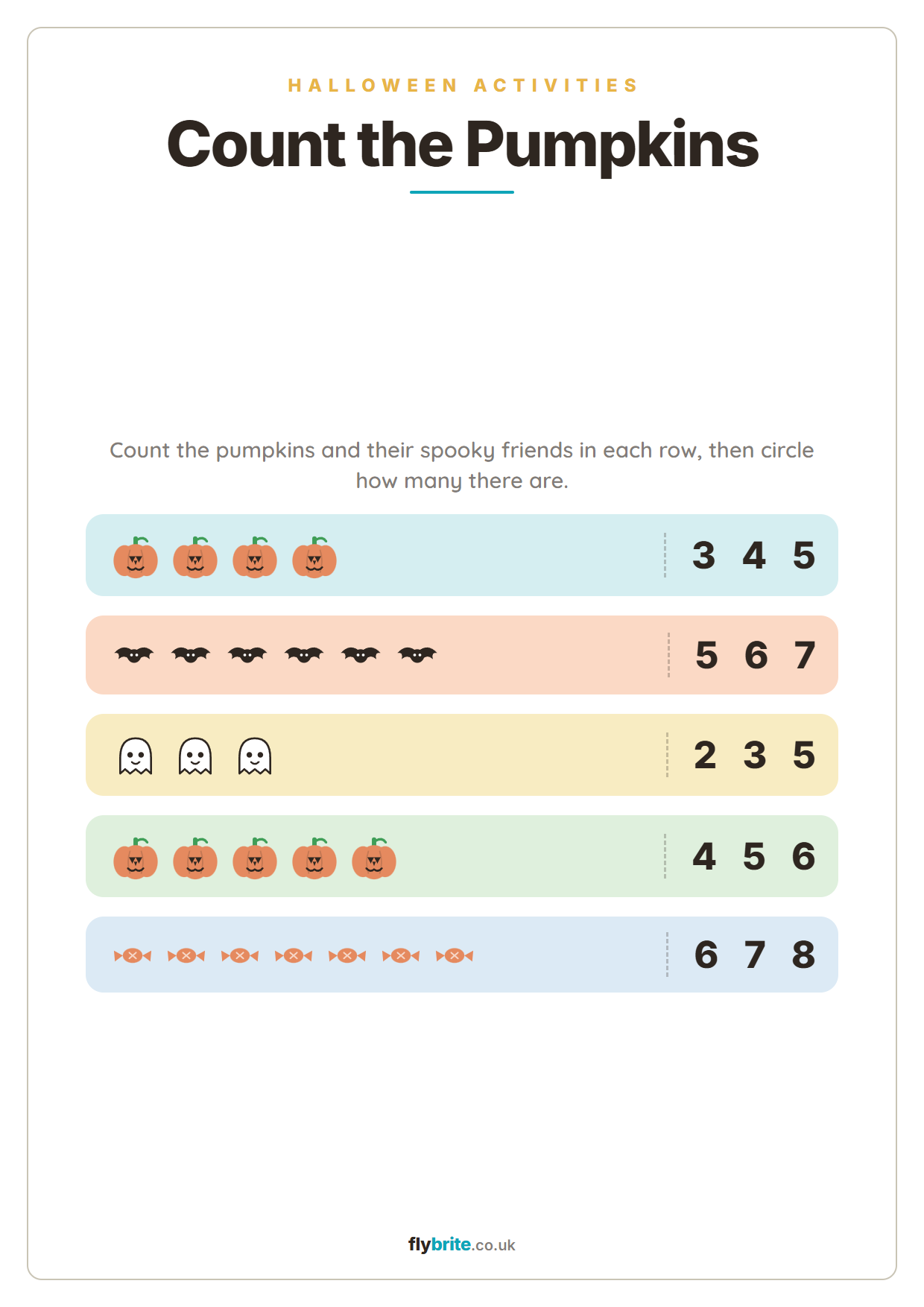 Count the Pumpkins printable preview