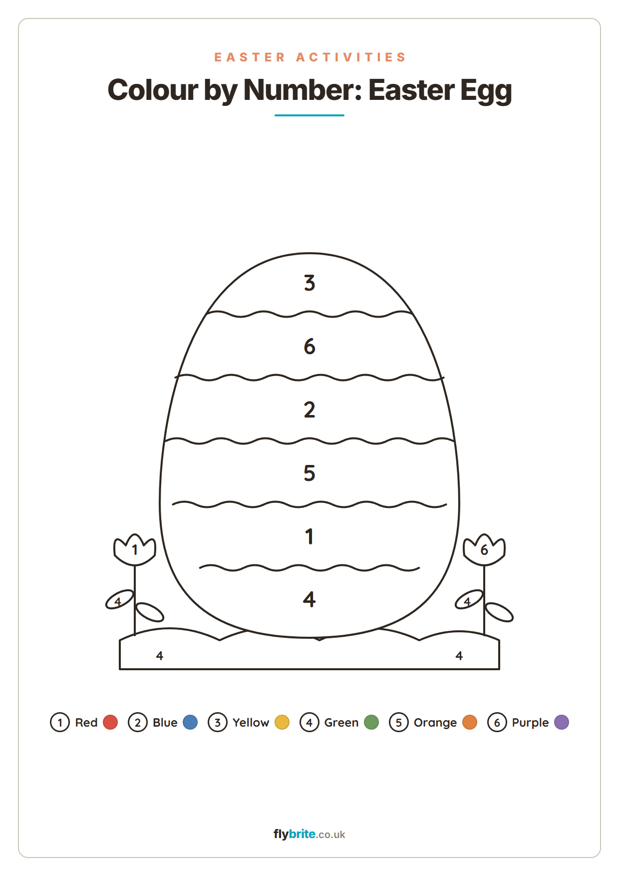 Colour by Number: Easter Egg printable preview