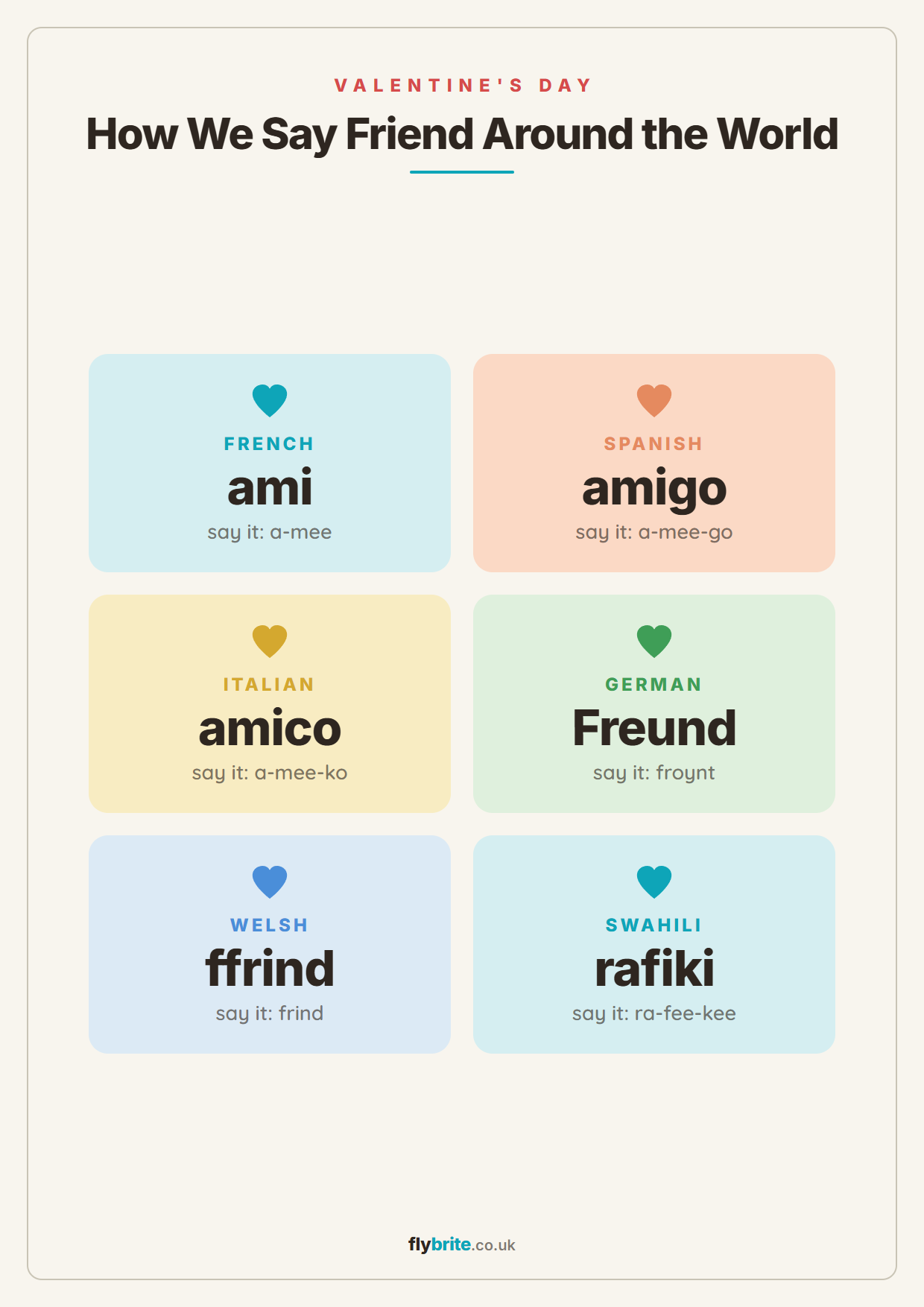 How We Say Friend Around the World printable preview