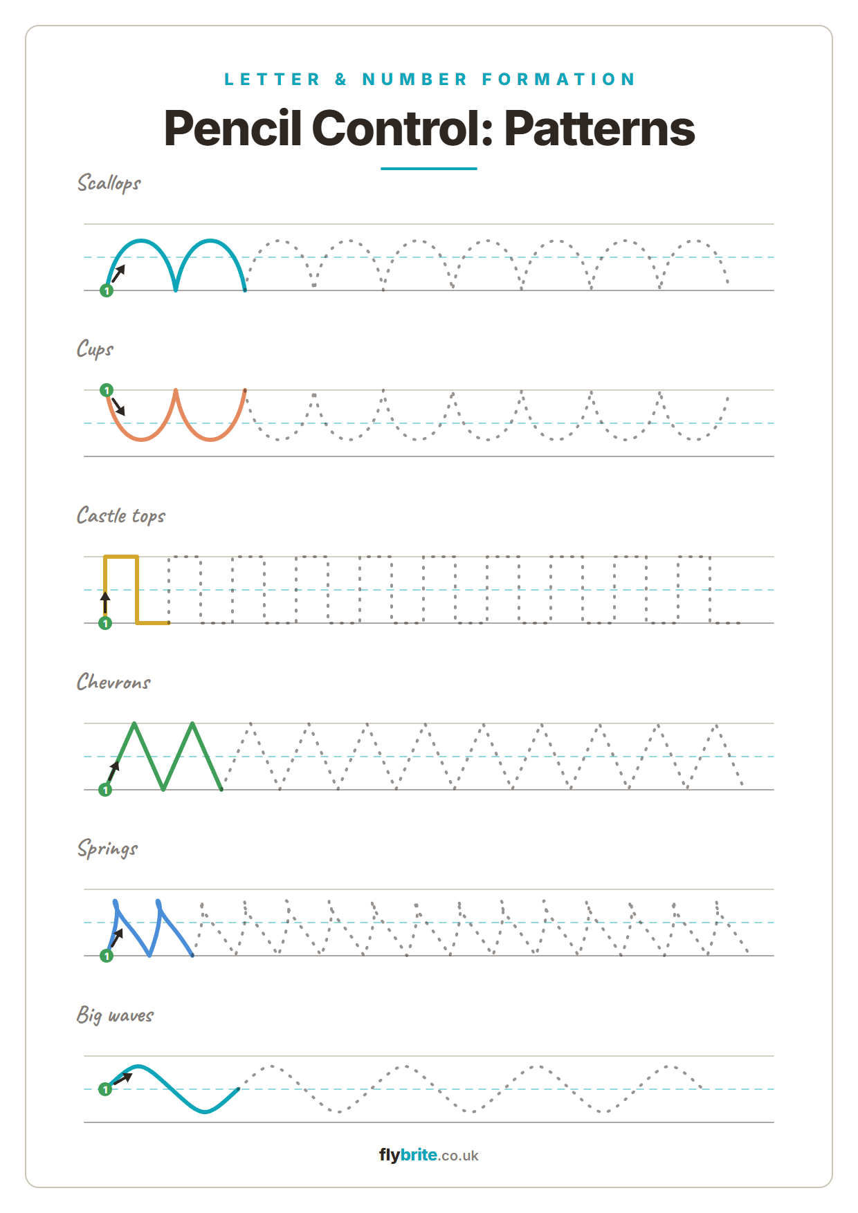 Pencil Control: Patterns printable preview