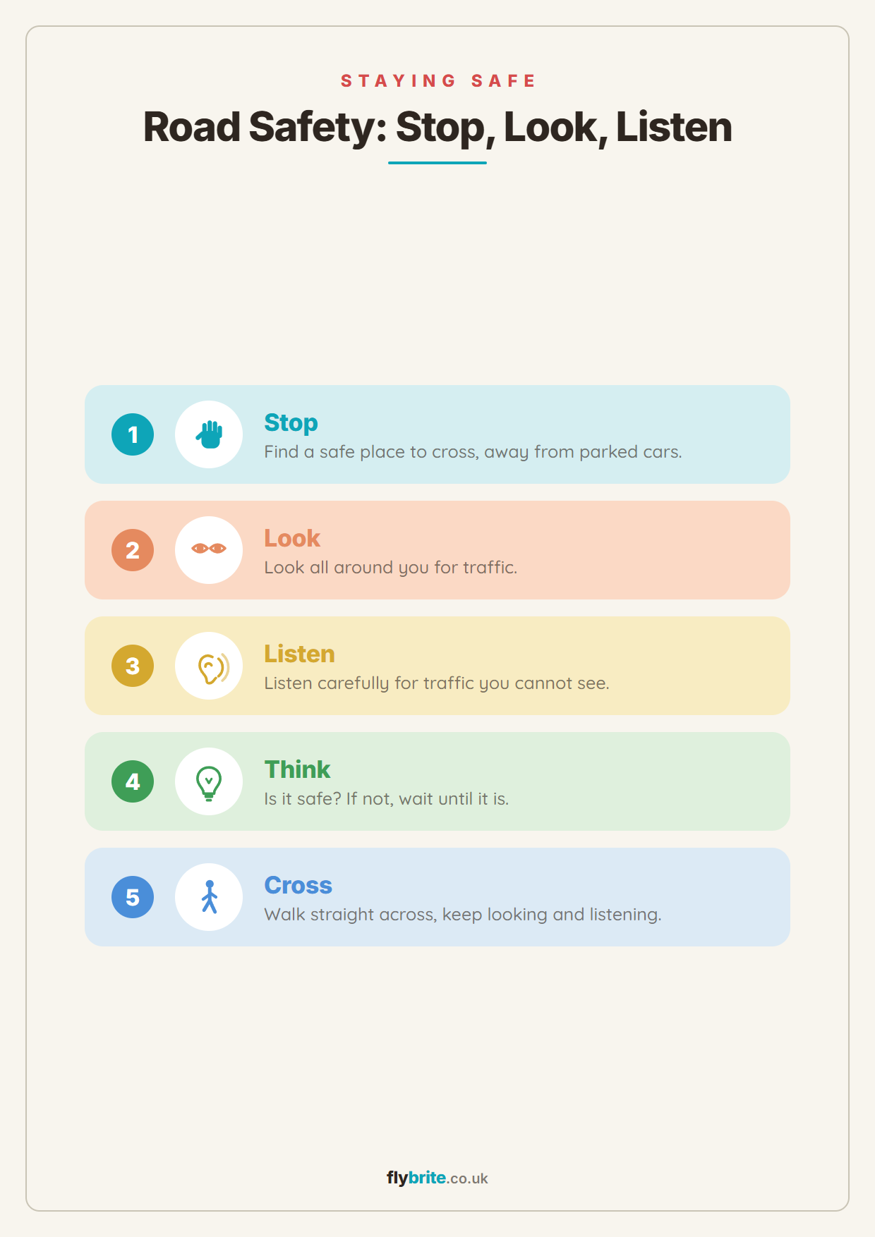 Road Safety: Stop, Look, Listen printable preview