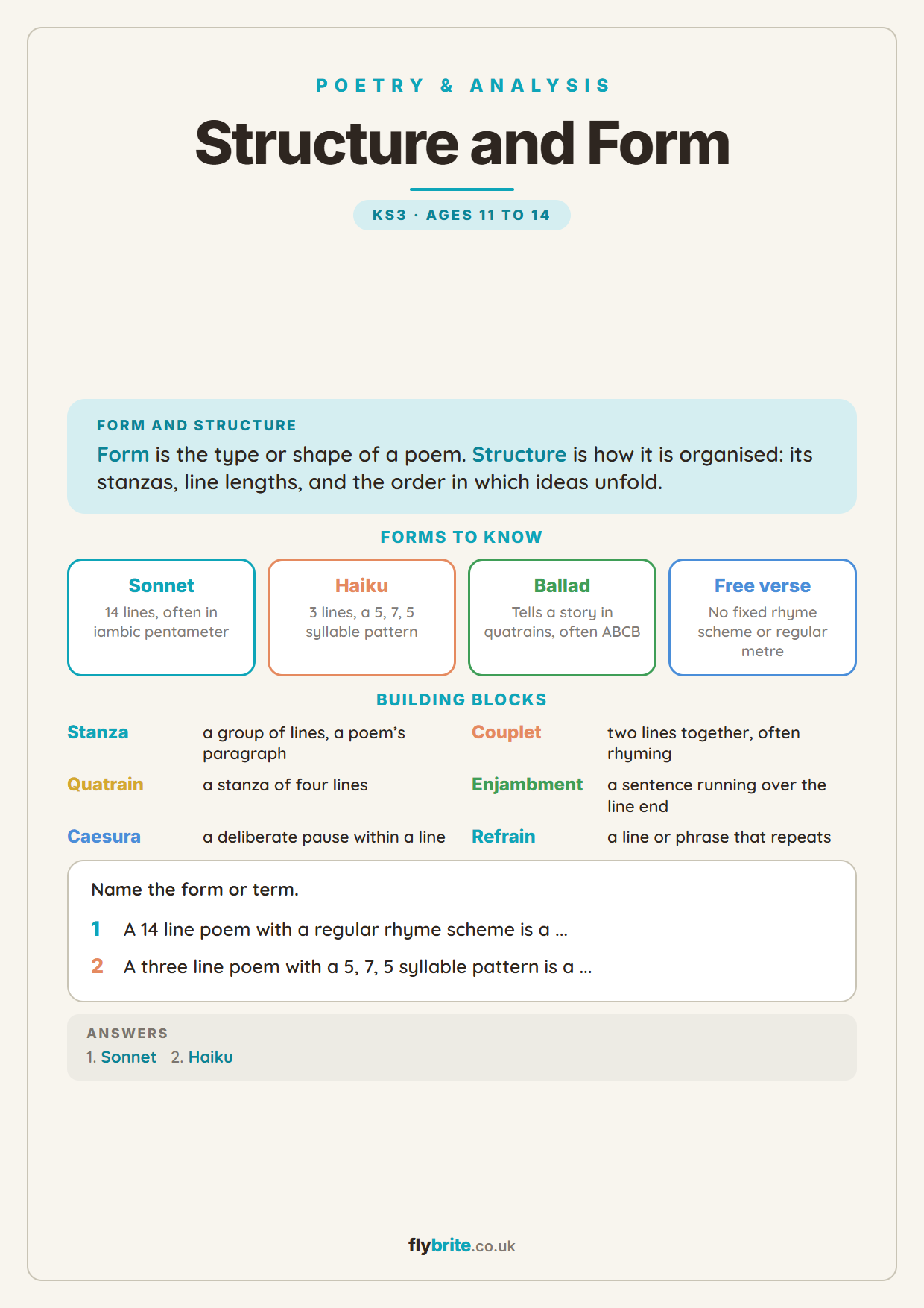 Structure and Form printable preview