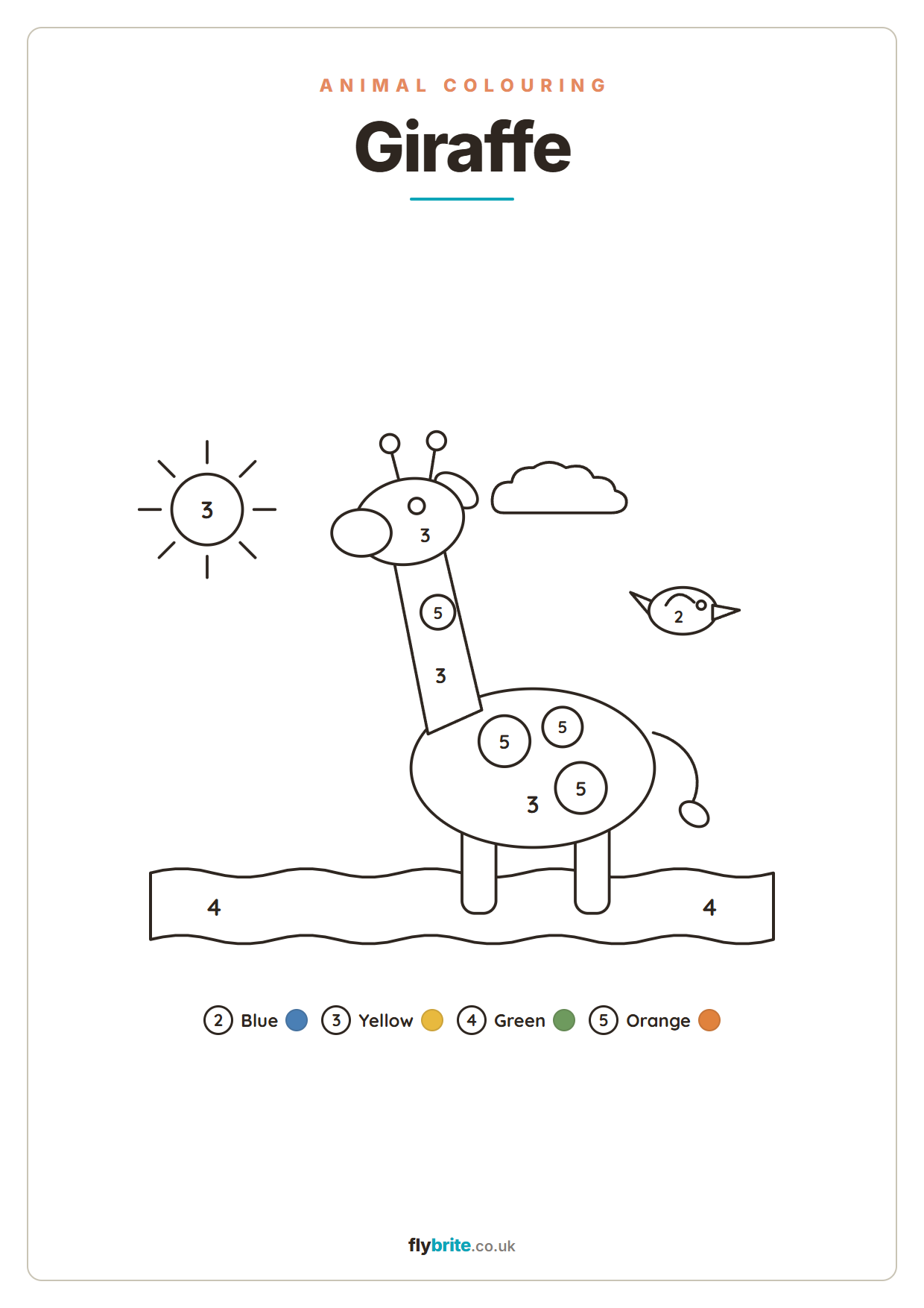 Giraffe printable preview