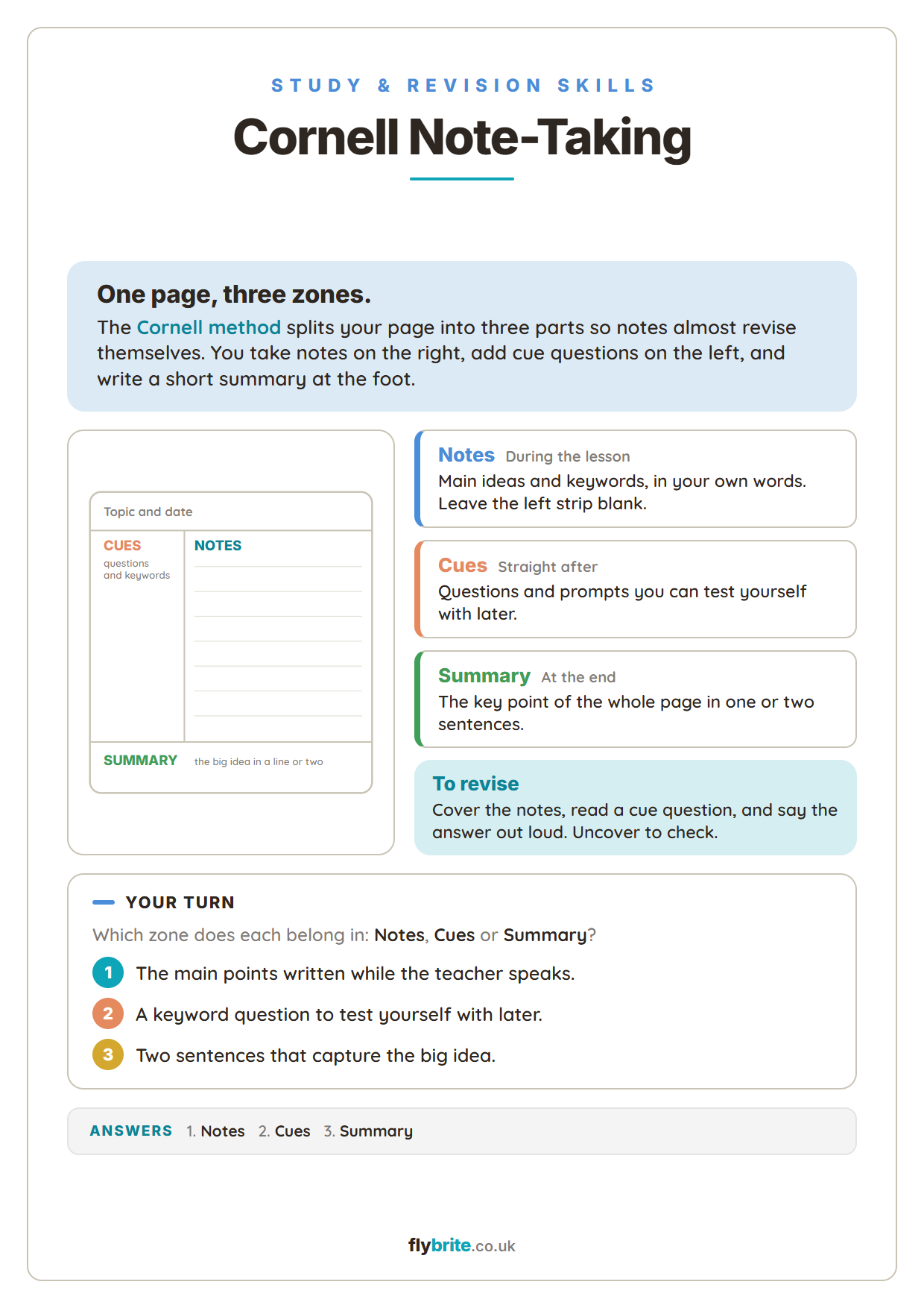 Cornell Note-Taking printable preview